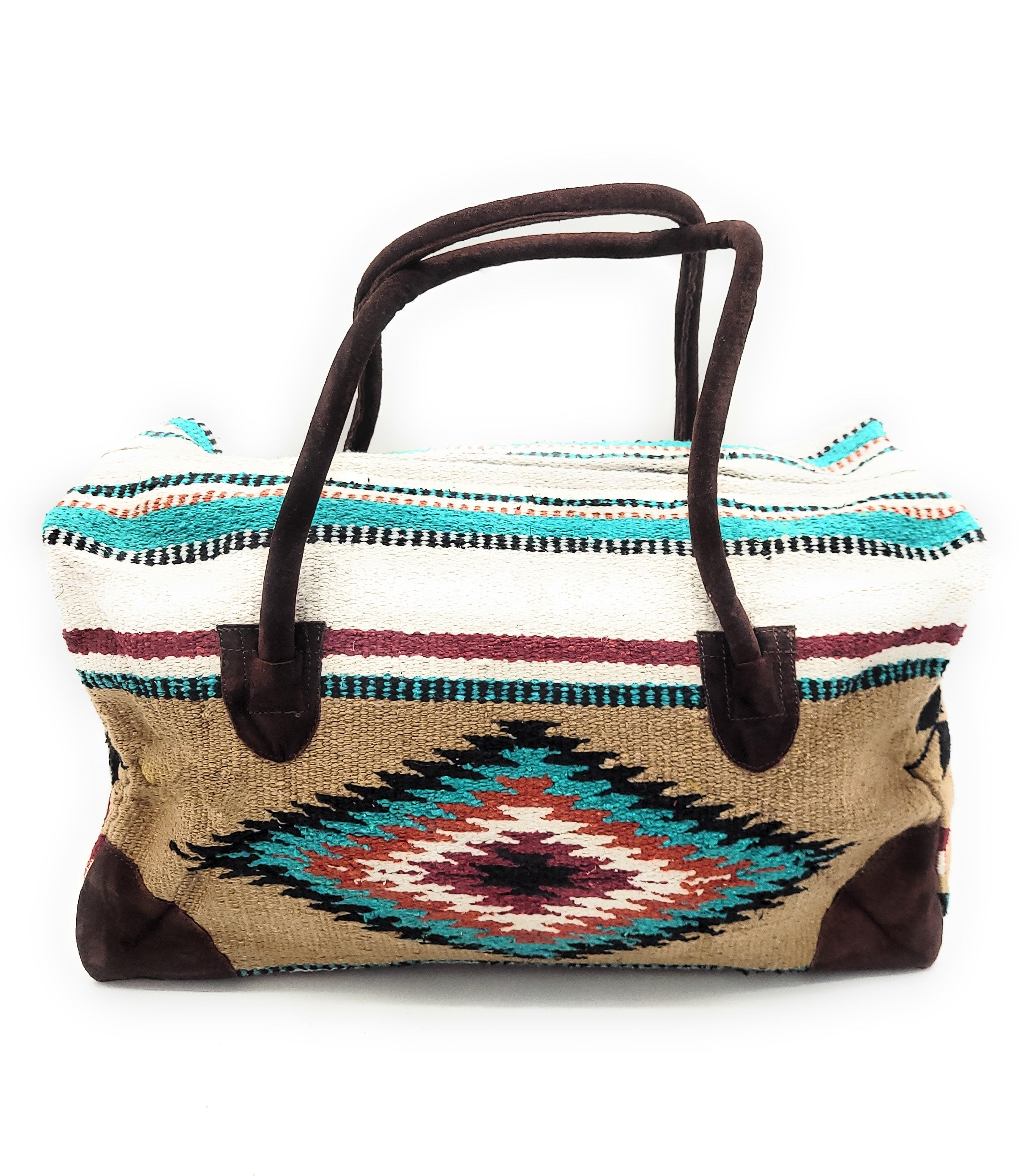 Bundle Deal-The Diego Go West Gift Bundle - Set Of 2- Weekender Bag + Wood Flower Teal Earrings - Ranch Junkie Mercantile LLC